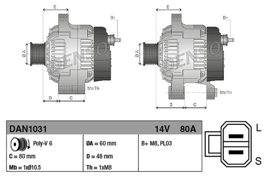 Denso Alternator DAN1031