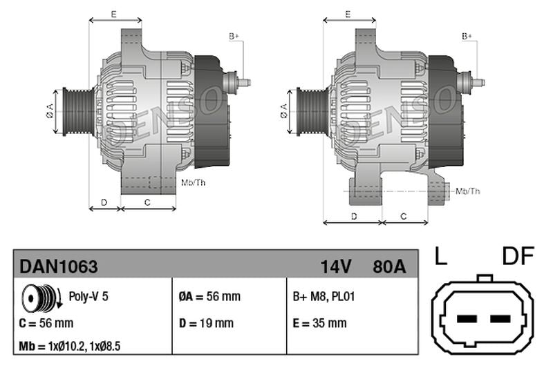 Denso Alternator DAN1063
