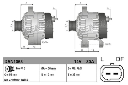 Denso Alternator DAN1063