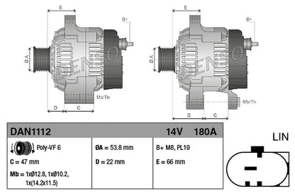 Denso Alternator DAN1112