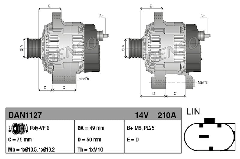 Denso Alternator DAN1127