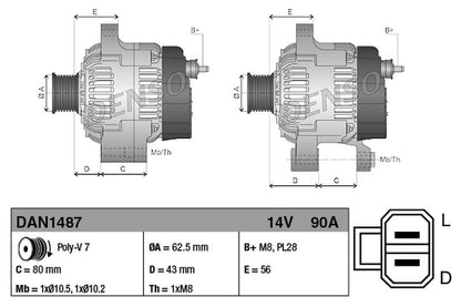 Denso Alternator DAN1487