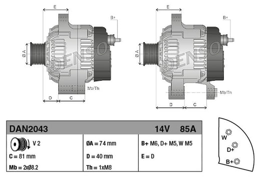 Denso Alternator DAN2043