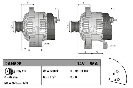 Denso Alternator DAN628