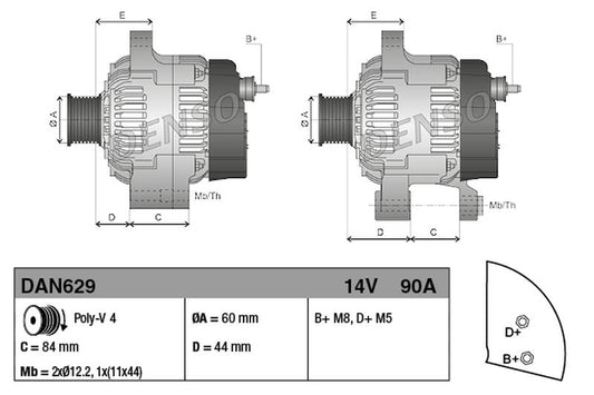 Denso Alternator DAN629
