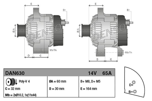 Denso Alternator DAN630