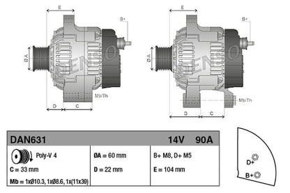 Denso Alternator DAN631
