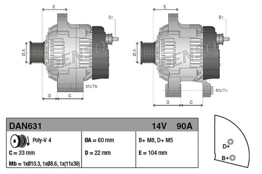 Denso Alternator DAN631