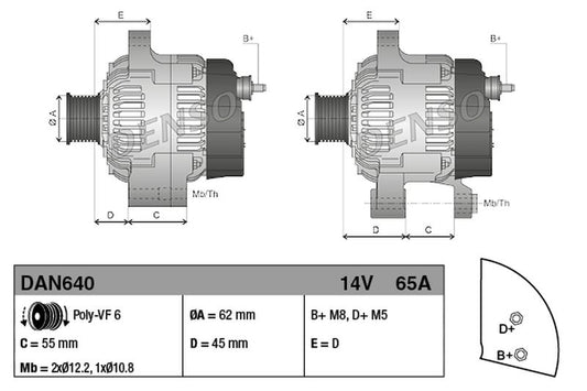Denso Alternator DAN640