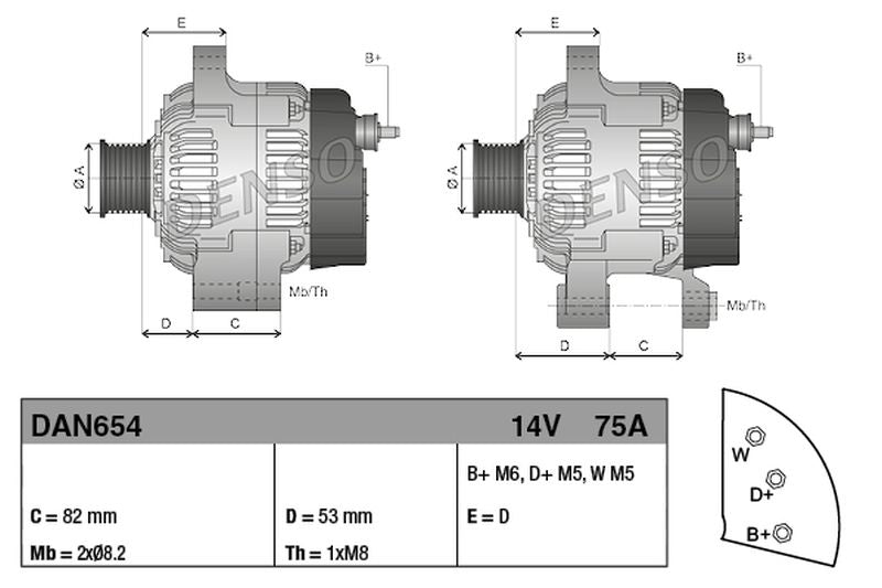 Denso Alternator DAN654