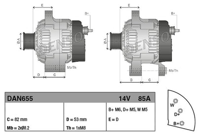 Denso Alternator DAN655