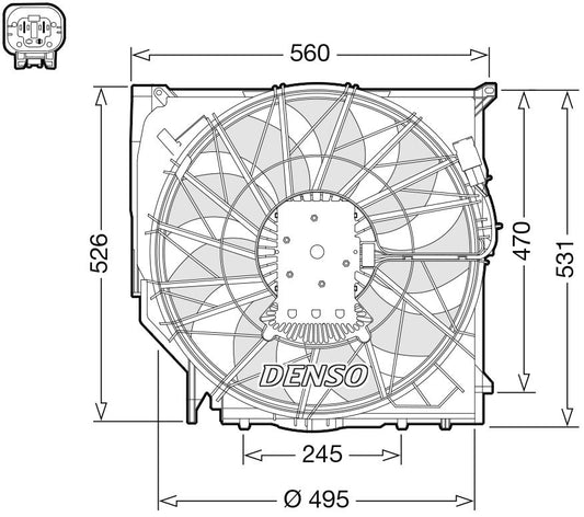 Denso Radiator Cooling Fan DER05008