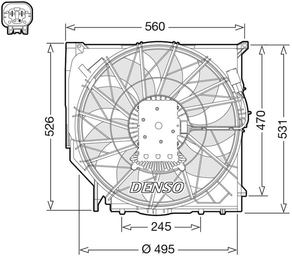 Denso Radiator Cooling Fan DER05008