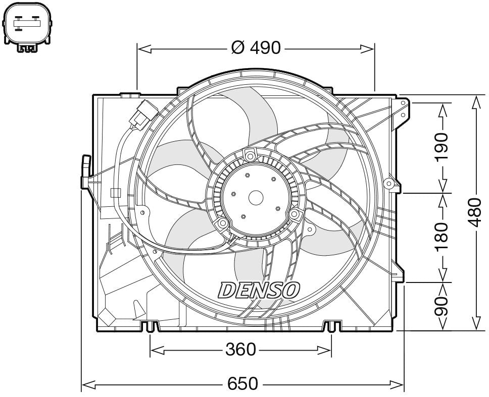 Denso Radiator Cooling Fan DER05011