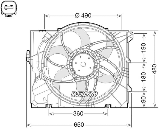 Denso Radiator Cooling Fan DER05011