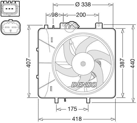 Denso Radiator Cooling Fan DER07010