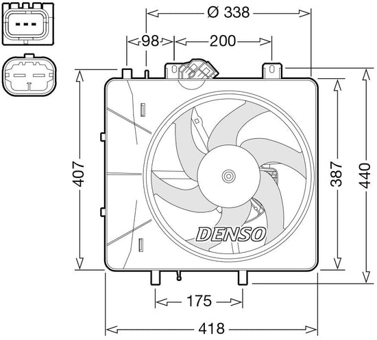 Denso Radiator Cooling Fan DER07010