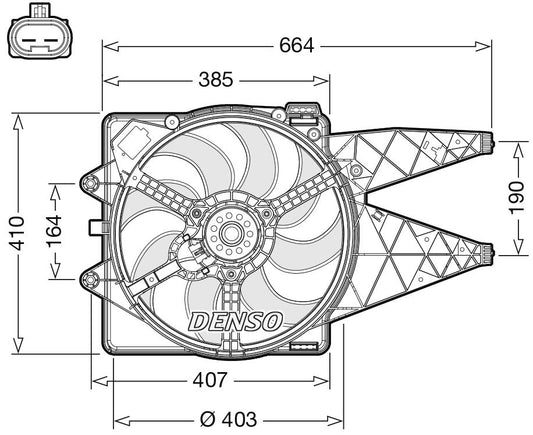 Denso Radiator Cooling Fan DER09309