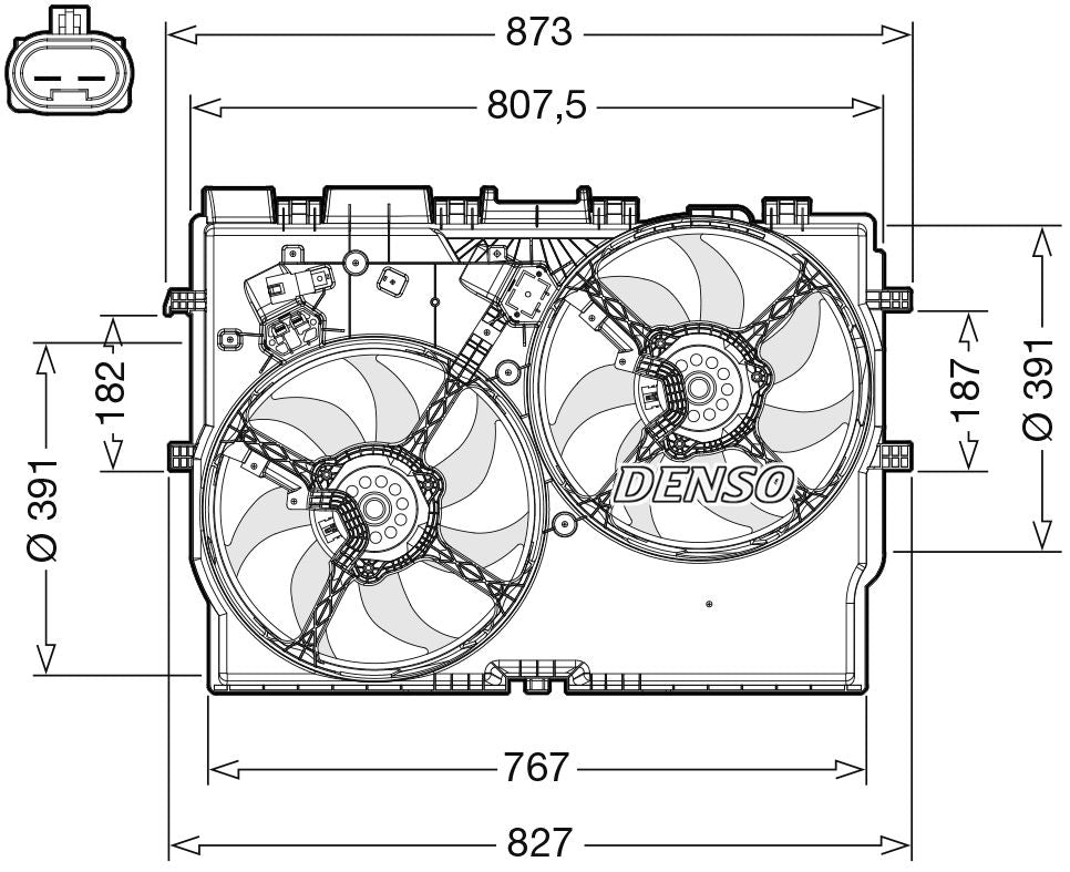 Denso Radiator Cooling Fan DER09310