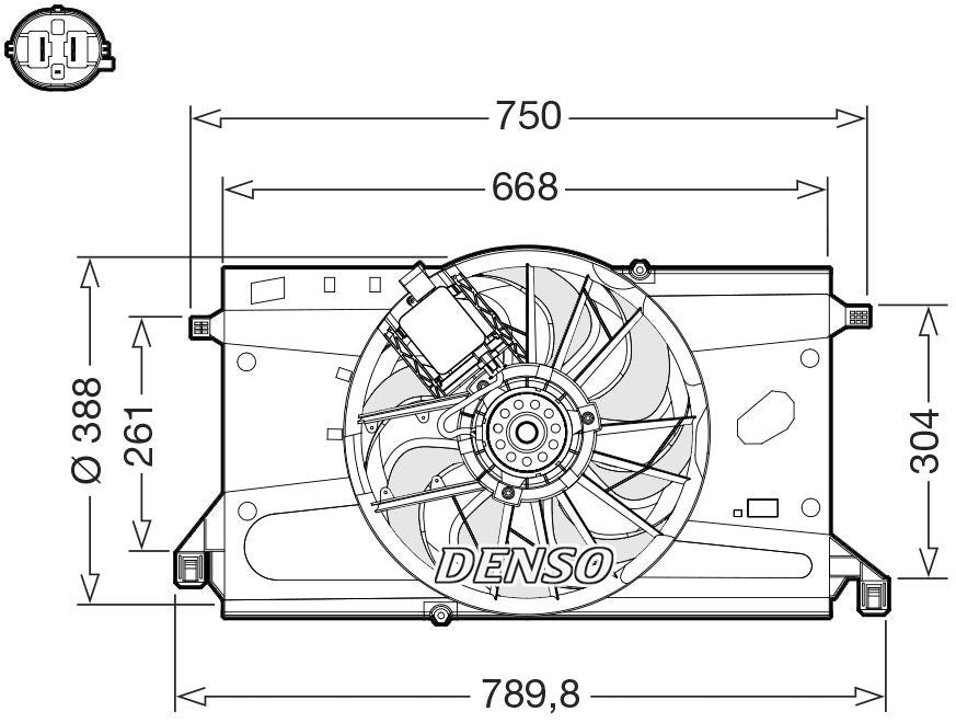 Denso Radiator Cooling Fan DER10011