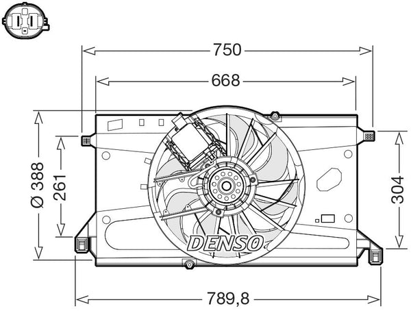 Denso Radiator Cooling Fan DER10011