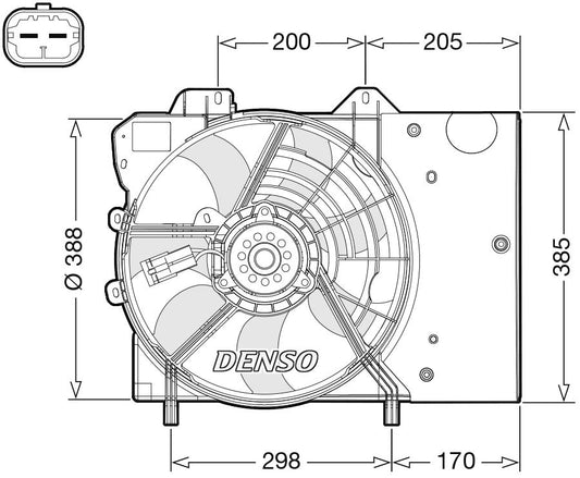 Denso Radiator Cooling Fan DER21024
