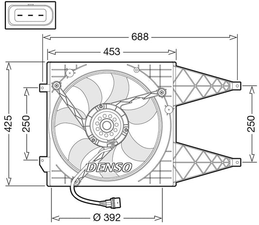 Denso Radiator Cooling Fan DER32015