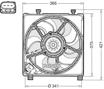 Denso Radiator Cooling Fan DER32017