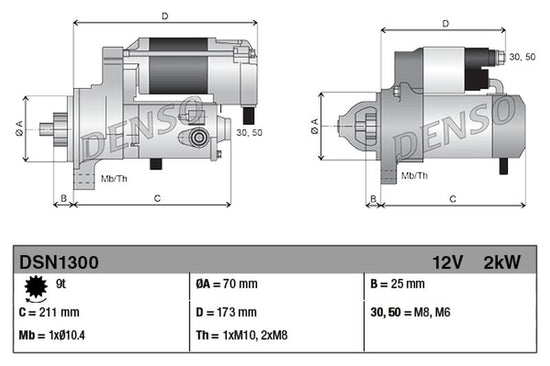 Denso Starter Motor DSN1300