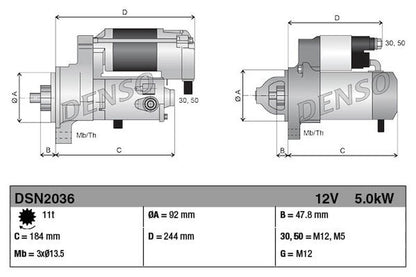 Denso Starter Motor DSN2036