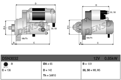Denso Starter Motor DSN3032