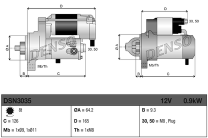 Denso Starter Motor DSN3035