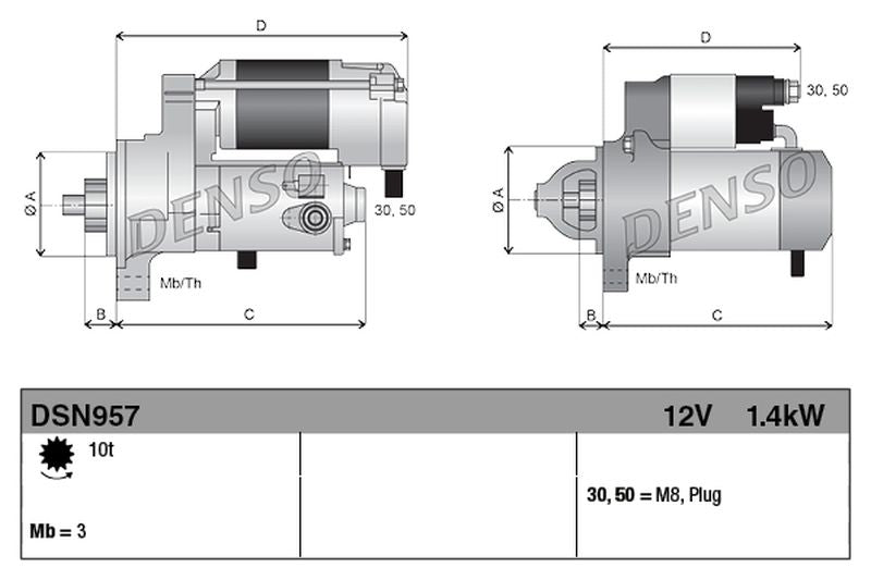 Denso Starter Motor DSN957