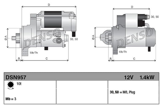 Denso Starter Motor DSN957