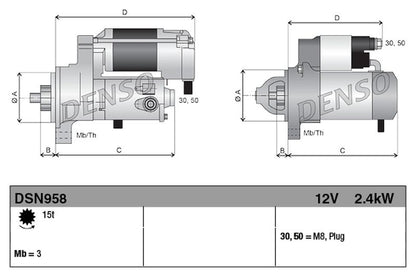 Denso Starter Motor DSN958