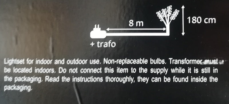 Lumineo LED Grey Chalk Tree Grey Chalk / Warm White - 180cm - 96 Lights - 9499951