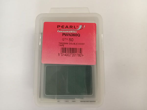 Pearl Double Sided Tape Strips - 75mm x 20mm - Pack Of 50 [PWN360Q]
