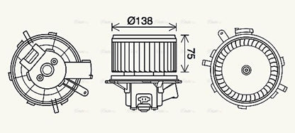 AVA Cabin Fan Blower Motor PE8406