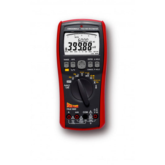 Powerprobe DM500MAX Advanced Digital Multimeter Tester - Amperage, Ohm, and Voltage Meter - Bonus K-Type Thermocouple for Temperature Readings - Electric Tester Tool for Home and Auto - PPDM500MAX