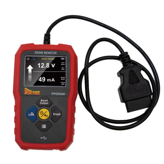 Powerprobe Automotive Battery Voltage and Parasitic Draw Monitor with OBDII Connection - PPDRAW