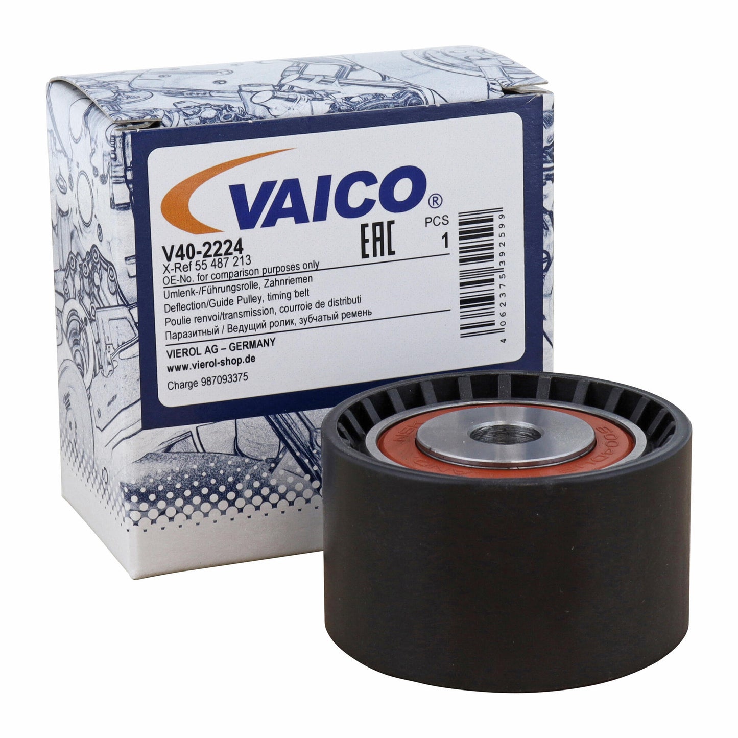 VAICO Deflection Pulley/Guide Pulley, timing b V40-2224
