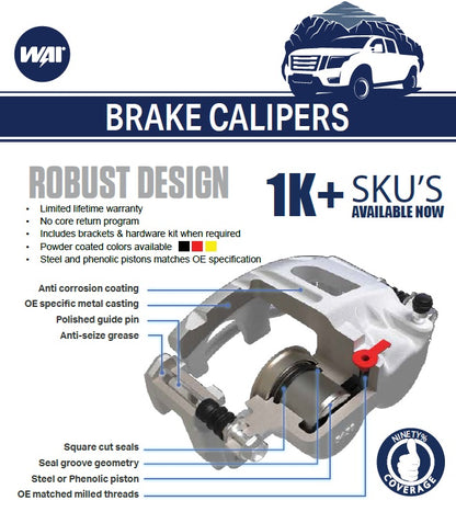 WAI Brake Caliper Rear Right BC9858