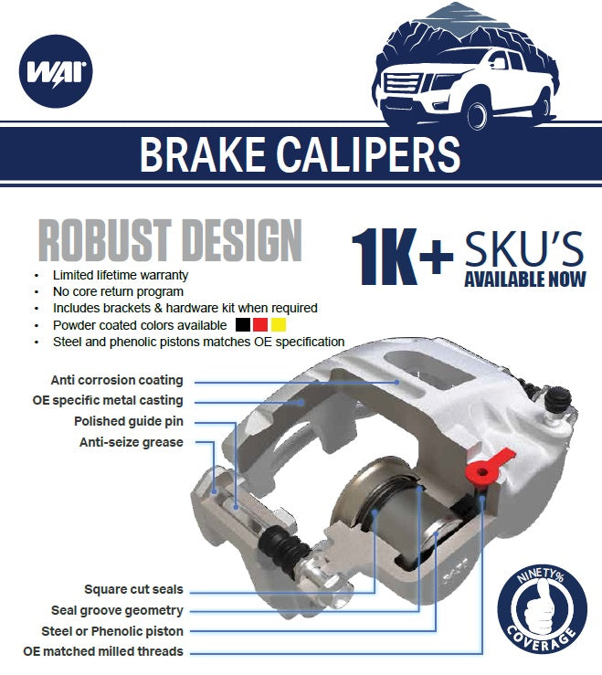WAI Brake Caliper Front Right BC7630