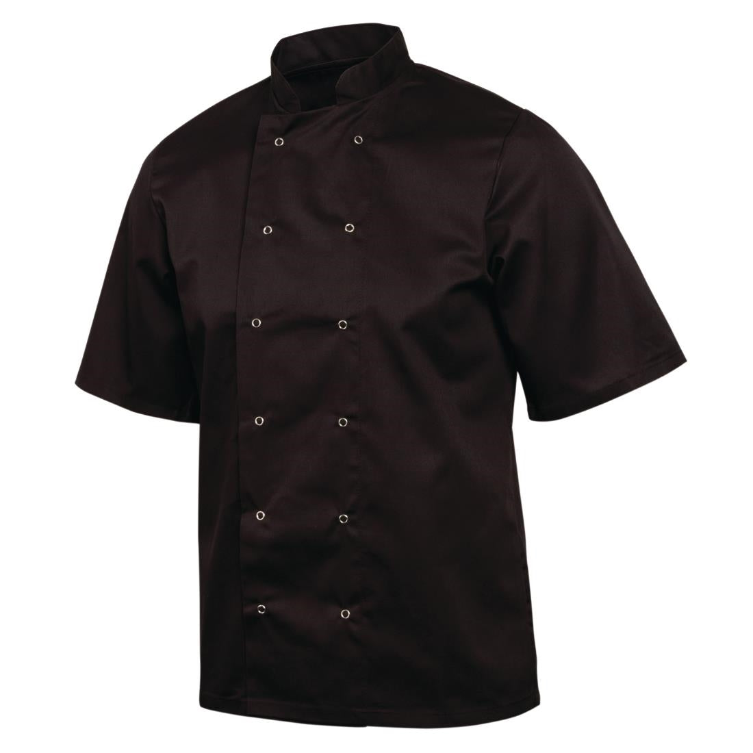 Whites Vegas Unisex Chefs Jacket Short Sleeve Black 4XL - A439-4XL