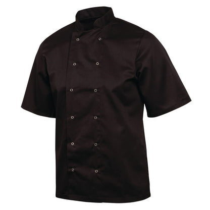 Whites Vegas Unisex Chefs Jacket Short Sleeve Black 4XL - A439-4XL