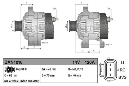 Denso Alternator DAN1016