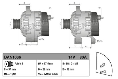 Denso Alternator DAN1036