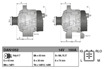 Denso Alternator DAN1052
