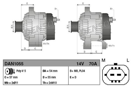 Denso Alternator DAN1055