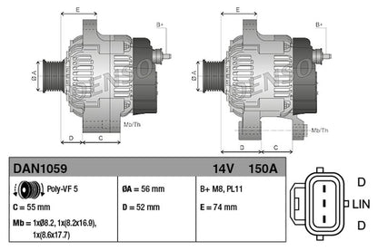 Denso Alternator DAN1059